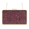 Red velvet removable shoulder strap crystal clutch evening bag