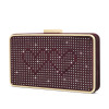 Red velvet removable shoulder strap crystal clutch evening bag