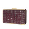 Red velvet removable shoulder strap crystal clutch evening bag