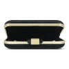 Black velvet removable shoulder strap crystal clutch evening bag