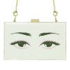 White acrylic gold glitter powder leisure bag