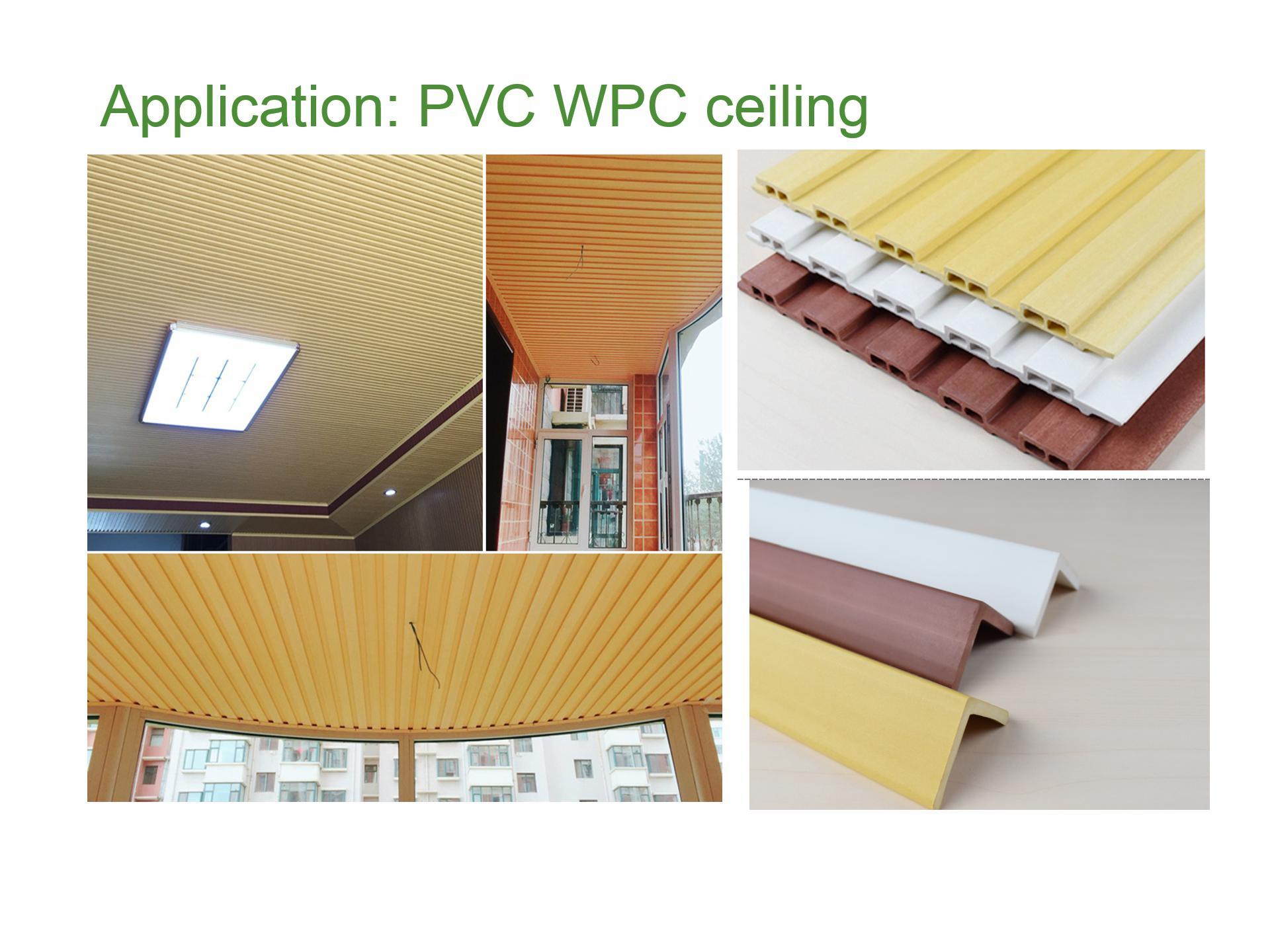 Colorful WPC ceiling installed
