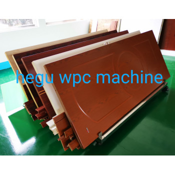 PVC wooden plastic WPC door extrusion making machine with lamination and engraving machine