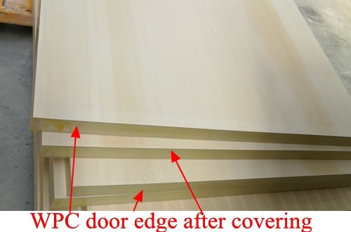 WPC door edge after covering side