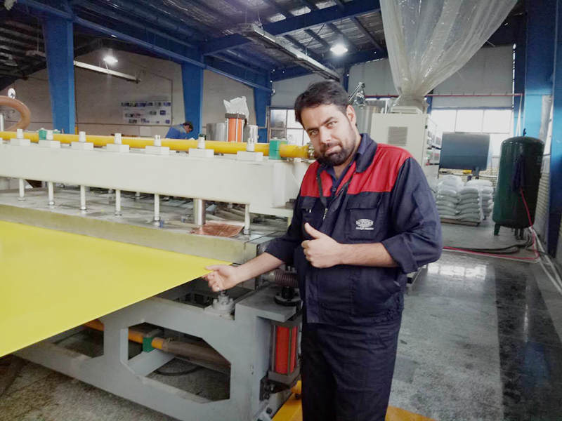 Tongsan 2600 type PP hollow corrugated sheet machine running well  in Iran customer factory