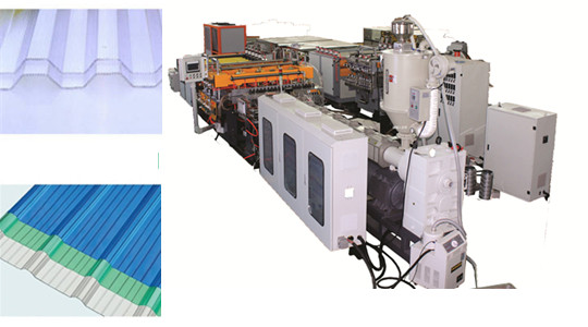 Co-extrusion PP hollow corrugated sheet machine