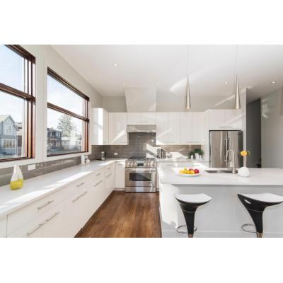 Gabinetes de cocina modernos lacados en blanco para la casa del proyecto en venta