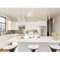 White lacquer modern kitchen cabinets for project house on sale
