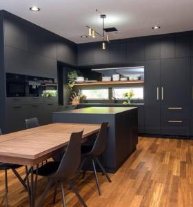 Armoire de cuisine noire définit une usine de gros avec des tiroirs