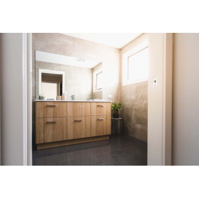 Plywood wooden apartment bath vanity cabinet with sink for sale