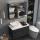 Melamine face plywood wall mount bath vanity cabinet set