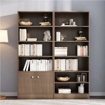 Living room wood grain melamine plywood bookshelf cabinet