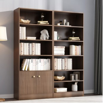 Living room wood grain melamine plywood bookshelf cabinet