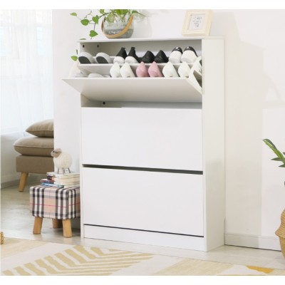 White melamine overturn shoe cabinet storage design