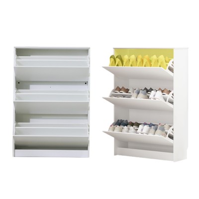 White melamine overturn shoe cabinet storage design