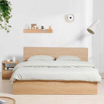 Modern cheap apartment wooden particle board bed set design