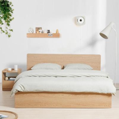 Modern cheap apartment wooden particle board bed set design
