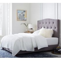Fabric upholstery bed design set sale with headboard
