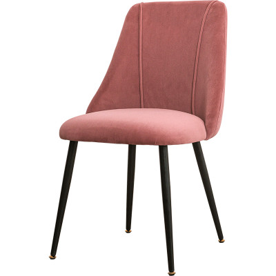 Modern light luxury style metal leg velvet fabric dining chair