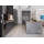 Conception d'armoires de cuisine en laque gris foncé de mode industrielle