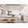 White contemporary plywood base kitchen cabinet with island cabinet