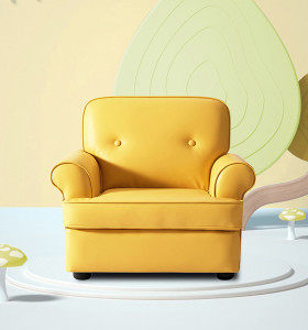 wholesale sofá de bebé para niños de ocio de pu amarillo para niños