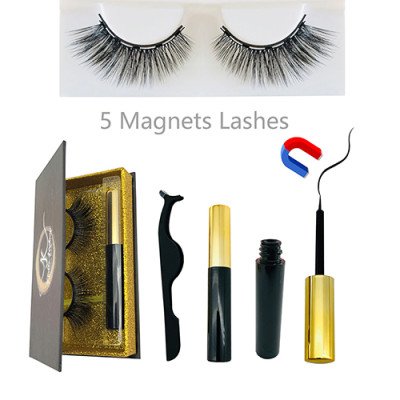 Magnetic Eyelashes Fake Lashes Magnetic Liquid Eyeliner Set Waterproof Long Lasting Magnet Eyelash