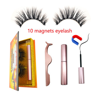 10 Magnets Eyelashes Hot sales handmade magnet eyelash 3d magnetic fake eyelashes