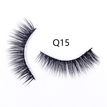 Fake Eyelashes False Eyelashes Handmade Human Hair Natural Faux Lashes (Q15)