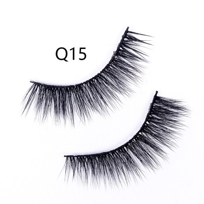 Fake Eyelashes False Eyelashes Handmade Human Hair Natural Faux Lashes (Q15)