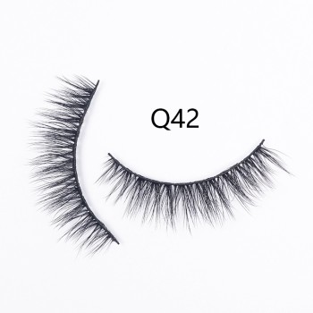 1 Pair 3D Faux Mink Natural False Eyelashes silk eyelash Volume Long Lashes Extension(Q42)