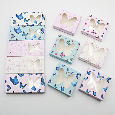 New butterfly eyelashes packaging box empty eyelash paper box rectangular square lash boxes