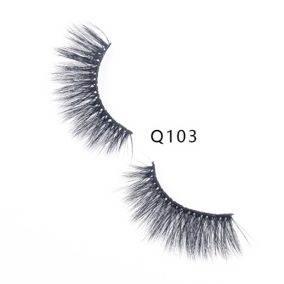 1 Pair 3D Mink Hair False Eyelashes Wispy Cross Long Soft Eye Lashes Makeup Eyelash