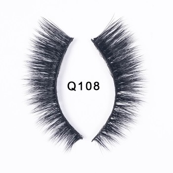 1 Pair Handmade Eye Lashes Real Mink 3D Natural Cross False Eyelashes Wholesale