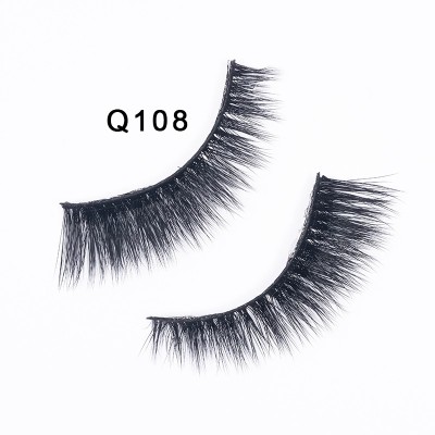 1 Pair Handmade Eye Lashes Real Mink 3D Natural Cross False Eyelashes Wholesale