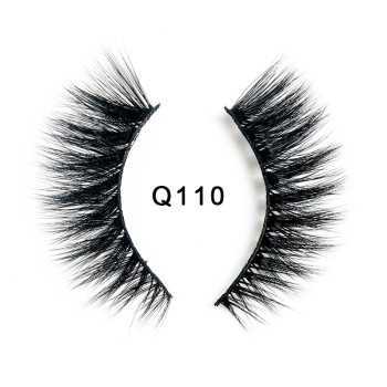 1 Pair 3D Soft Mink Hair False Eyelashes Natural Messy Wispy Fluffy Cross Eyelashes Extension