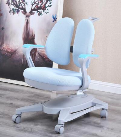 Double back ergonomic study chair with arm rest, Metal frame , fabric upholstery