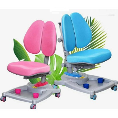 Double back ergonomic study chair with arm rest, Metal frame , fabric upholstery