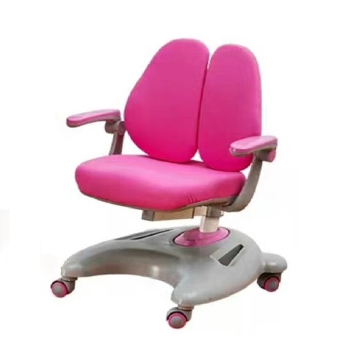 Double back ergonomic study chair with arm rest, Metal frame , fabric upholstery