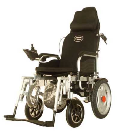 High-Back black power Wheelchair hand push