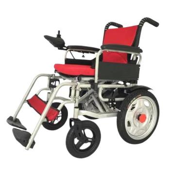 Foldable Steel Frame Electric Wheelchair PU solid Front Casters Wholesale