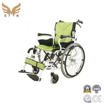 Green Aluminium hand push Manual Wheelchair