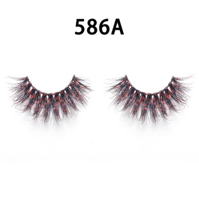 Color silk lashes Synthic Hair Faux 3D Mink Eyelashes lash vendor Wholesale Colorful Eyelashes Private Label