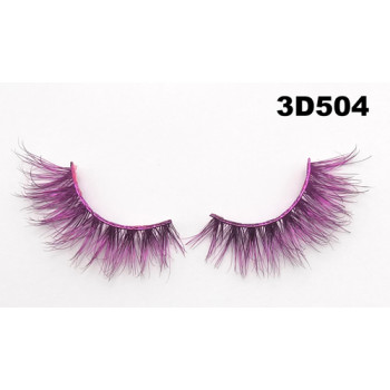 Color silk lashes Synthic Hair Faux 3D Mink Eyelashes lash vendor Wholesale Colorful Eyelashes Private Label