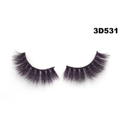 Color silk lashes Synthic Hair Faux 3D Mink Eyelashes lash vendor Wholesale Colorful Eyelashes Private Label