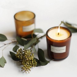 Classic small scented soy candles in glass jar