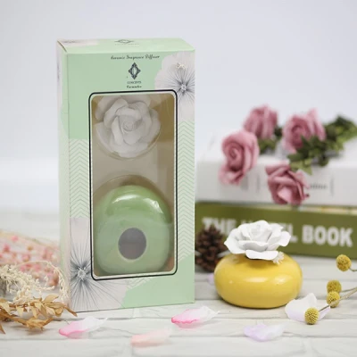 High quality home decoration ceramic reed diffuser bottle with ceramic flower