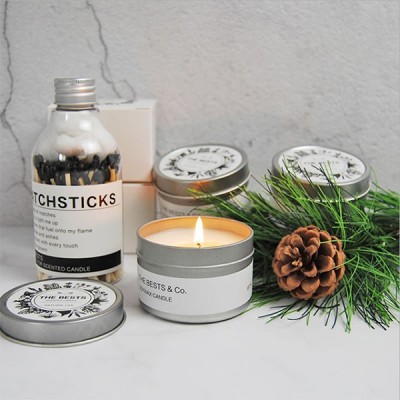 Wholesale luxury round container metal tin candle jar with lid