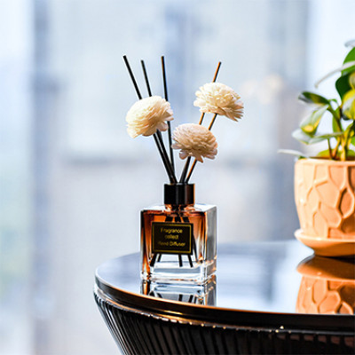 Natural aroma Reed Sticks Decorative luxury Glass Bottle fragrance reed diffuser set box