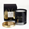 Wholesale black customized scented soy Candle glass Jar with gold Lid